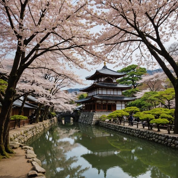 Comment organiser une visite des temples de Kyoto en période de floraison des cerisiers, Japon?