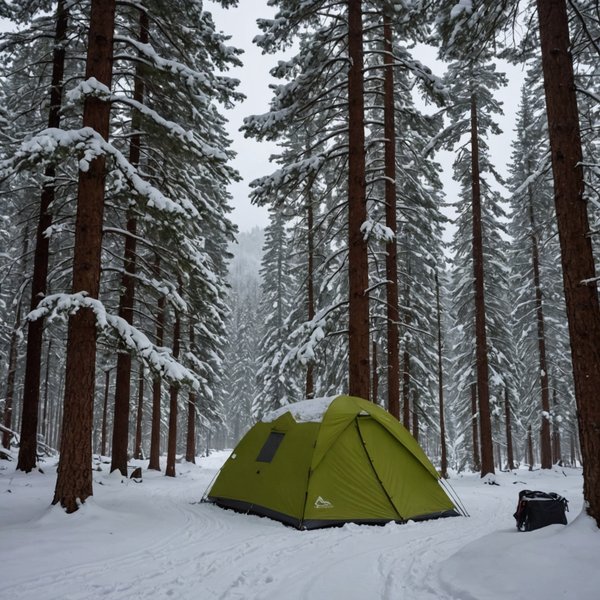 Quels sont les meilleurs conseils pour un camping en région de forêts de conifères enneigées?